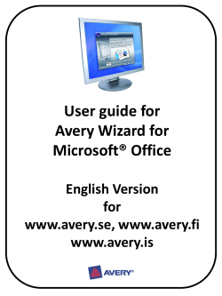 User guide for Avery Wizard for Microsoft&reg; Office