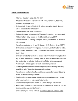 TERMS AND CONDITIONS &bull; All prices stated are