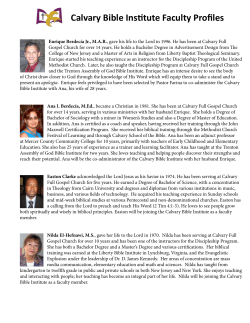 instructors - Calvary Full Gospel Church