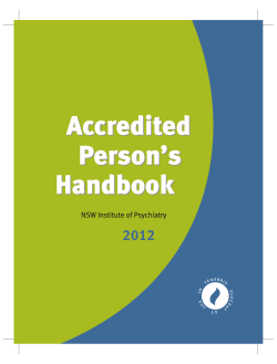 Accredited Person`s - NSW Institute of Psychiatry