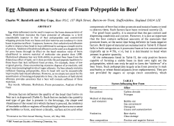 Egg Albumen as a Source of Foam Polypeptide in Beer1