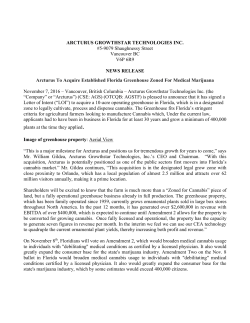 Arcturus To Acquire Established Florida Greenhouse Zoned