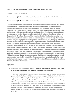 Panel 19: The Real and Imagined Female Exilic Self in Persian