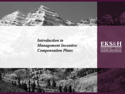 Introduction to Management Incentive Compensation Plans