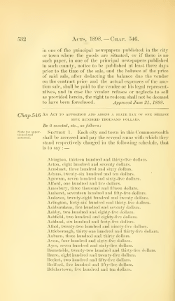 Acts and resolves passed by the General Court