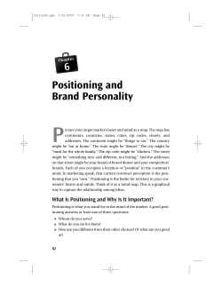 Positioning and Brand Personality