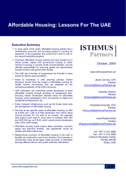 Isthmus Partners Affordable Housing Lessons For The UAE Oct 09