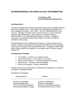 Connect for Success 2015 Interdependence Handout
