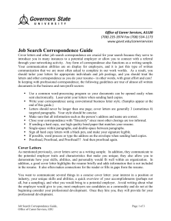 Job Search Correspondence Guide