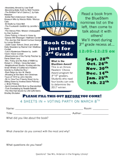 Blue Stem Book Club - Evanston/Skokie School District 65
