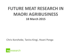 future meat research in maori agribusiness