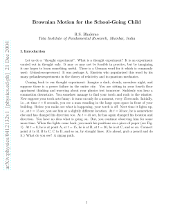 Brownian Motion for the School