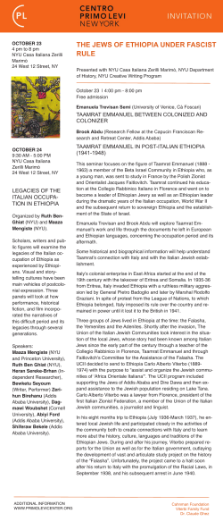 the jews of ethiopia under fascist rule - H-Net