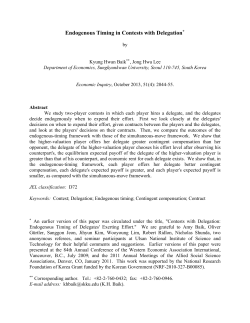 Endogenous Timing in Contests with Delegation*