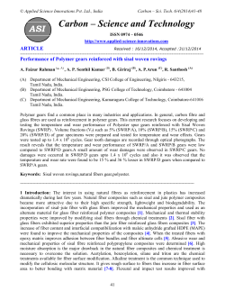 Performance of polymer gears reinforced with sisal woven rovings