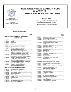Chapter 9 Code for Public Recreational Bathing