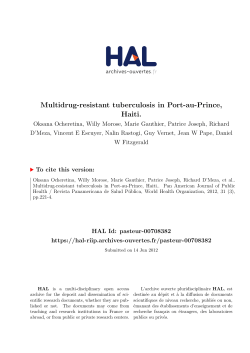 Multidrug-resistant tuberculosis in Port-au-Prince, Haiti.