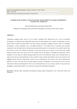 temperature mapping and sustainable development in ilorin