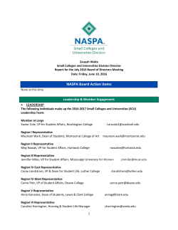NASPA Board Action Items