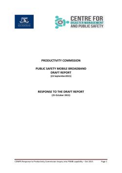 Submission DR42 - Centre for Disaster Management and Public