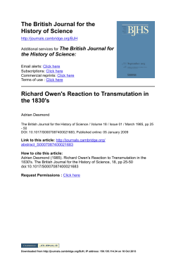 Richard Owen`s Reaction to Transmutation in the 1830`s