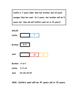 ANS: Caitlin`s aunt will be 47 years old in 15 years.