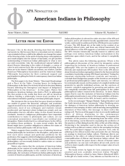 American Indians - The American Philosophical Association