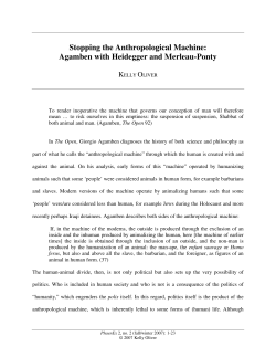 Stopping the Anthropological Machine: Agamben with Heidegger