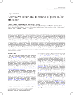 Alternative behavioral measures of postconflict