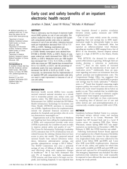 Early cost and safety benefits of an inpatient electronic health record