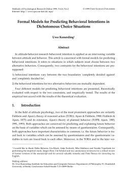 Formal Models for Predicting Behavioral Intentions in Dichotomous