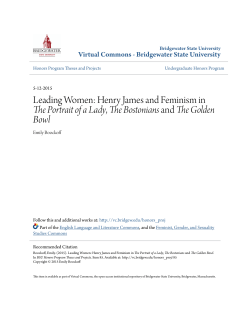 Leading Women: Henry James and Feminism in The Portrait of a