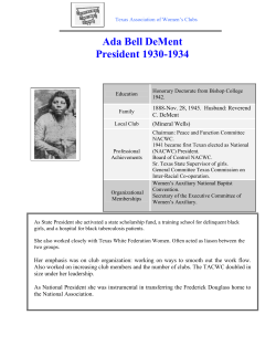 Ada Bell DeMent President 1930-1934