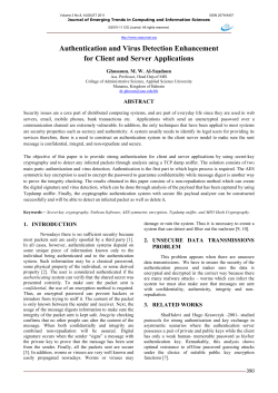 Journal of Computing Authentication and Virus Detection