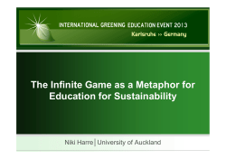 The Infinite Game as a Metaphor for Education for