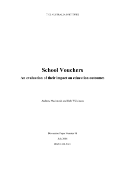 School Vouchers - The Australia Institute