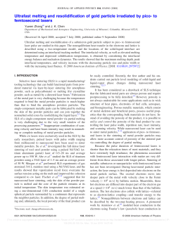 Ultrafast melting and resolidification of gold