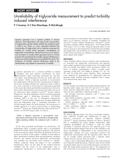 Unreliability of triglyceride measurement to predict turbidity induced