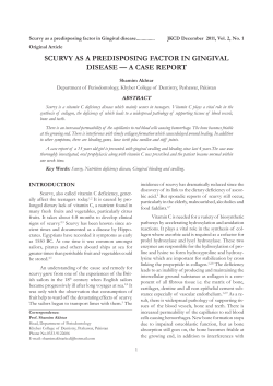 scurvy as a predisposing factor in gingival disease &mdash; a case