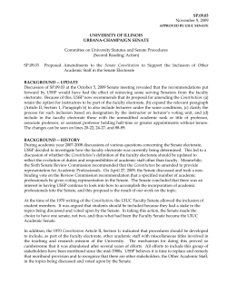 SP.09.03 November 9, 2009 UNIVERSITY OF ILLINOIS URBANA