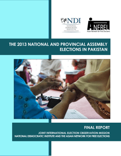 the 2013 national and provincial assembly elections in pakistan