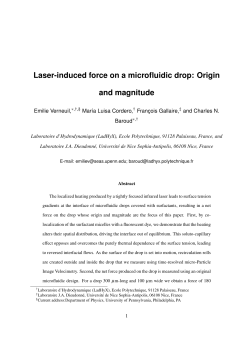 Laser-induced force on a microfluidic drop
