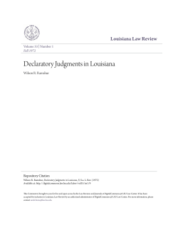 Declaratory Judgments in Louisiana