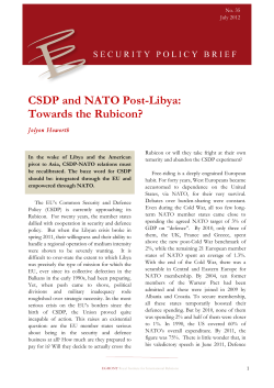 CSDP and NATO Post-Libya: Towards the Rubicon?