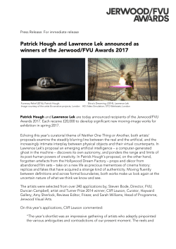 Jerwood FVU Awards - Winners Announcement - 12.05.16