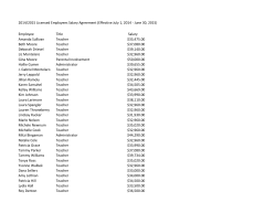 2014/2015 Licensed Employees Salary Agreement (Effective July 1