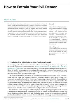 How to Entrain Your Evil Demon - Philosophy and Predictive