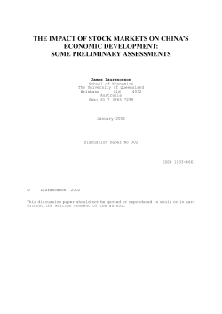 Stock Markets and Economic Development in China