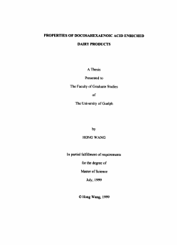PROPERTIES OF DOCOSAHEXAENOIC ACID ENRICHED DAIRY
