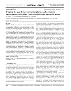 Bridging the gap between transcriptome and proteome